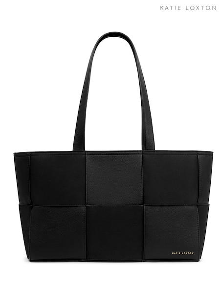 Katie Loxton Black Taya Woven Faux Suede Tote Bag (W49311) | R$ 690