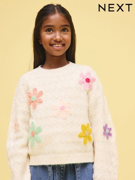 ইক্রু - 3D Flower Embroidered Jumper (3-16yrs) (W49325) | ৳ 3,410 - ৳ 4,550