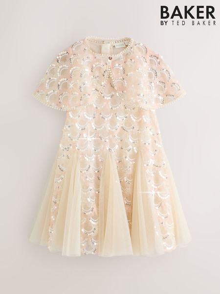 Baker by Ted Baker Sequin Godet Mesh Dress & Cape Set (W49332) | AED359 - AED389