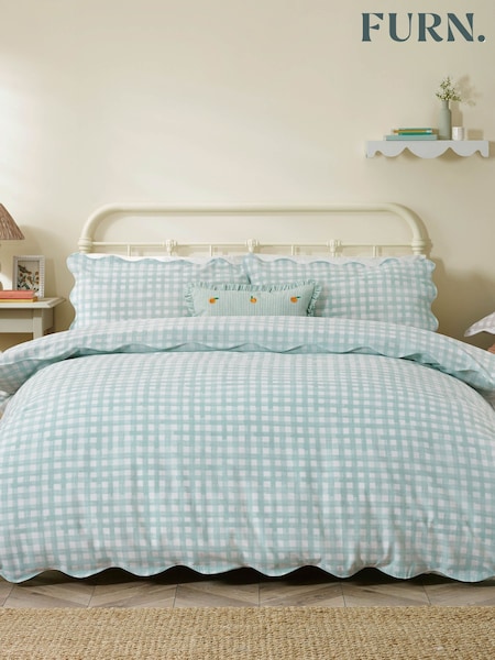 furn. Scalloped Edge Gingham Duvet Set (W49357) | 41 € - 75 €