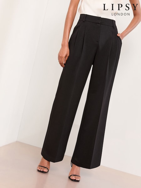 Lipsy Premium Twill Wide Leg Trousers (W49367) | R$ 375