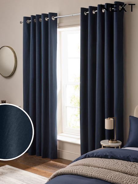 Cotton Sateen Blackout Thermal Eyelet Curtains (W49407) | 68 € - 173 €