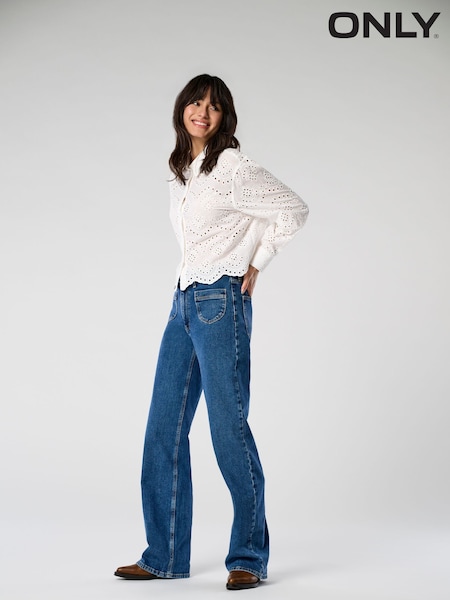 ONLY Blue High Waist Wide Fit Jeans (W49490) | €46