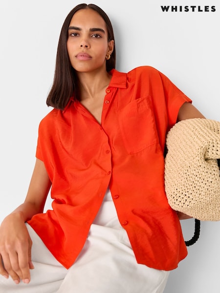 Whistles Red Nicola Button Through Shirt (W49499) | €87