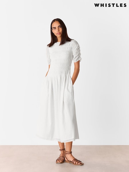 Whistles 100% Cotton Avery Smocked Dress (W49500) | €197