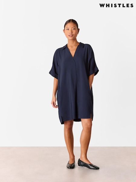 Whistles Blue Petite Melanie Dress (W49512) | €156