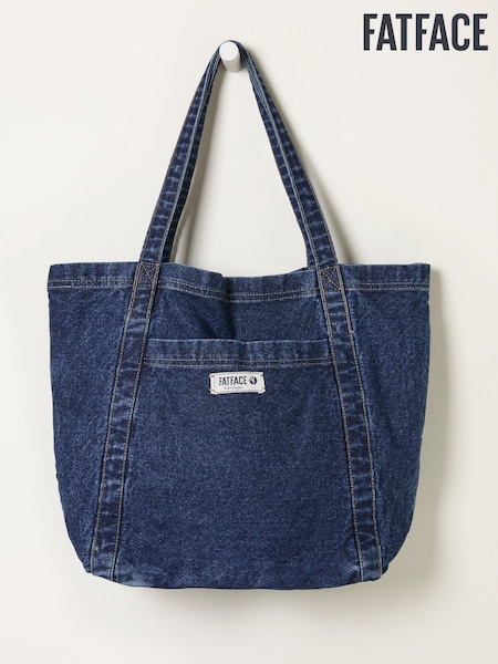 FatFace Astrid Denim Dark Blue Pocket Tote Bag (W49526) | R$ 195