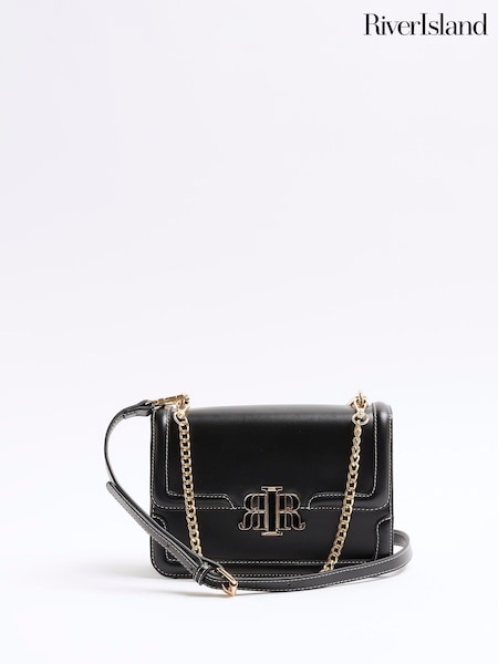 River Island Black Faux Leather Satchel Bag (W49559) | €52