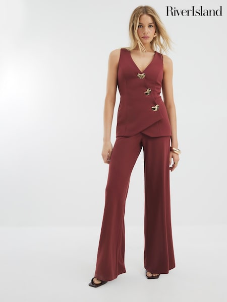 Marrón - River Island Waistcoat Hybrid Jumpsuit (W49573) | 75 €