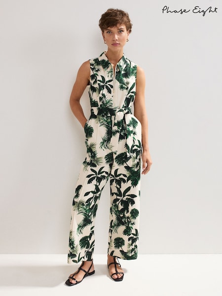 Phase Eight White Tullisa 100% Cotton Jumpsuit (W49591) | €178
