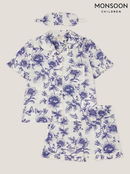 Monsoon Floral Print 100% Cotton Pyjamas & Sleep Mask Set (W49615) | € 28 - 33 €