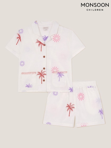 Monsoon Palm Embroidered 100% Cotton Shirt & Shorts Set (W49628) | ‏227 د.إ.‏ - ‏ 256‏ د.إ.