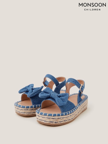 Monsoon Blue Denim Bow Espadrille Sandals (W49632) | €33 - €38