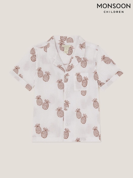 Monsoon Cream Pineapple Print 100% Cotton Shirt (W49638) | ₪121 - ₪131