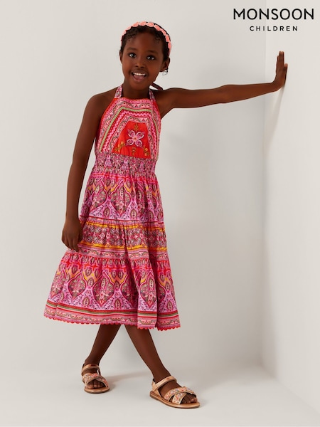 Monsoon Heritage Print Halter 100% Cotton Dress (W49647) | kr543 - kr614