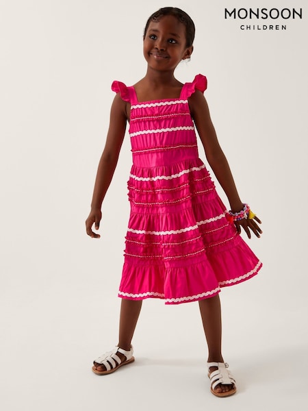 Monsoon Pink Frilly Ric Rac Sundress (W49650) | ₪161 - ₪186