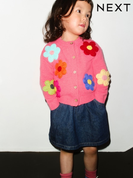 Çəhrayı - 3D Flower Cardigan (3mths-7yrs) (W49777) | AZN 68 - AZN 80