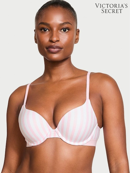 Victoria's Secret Pink Stripe Full Cup Push Up Cotton Logo Bra (W50101) | €44