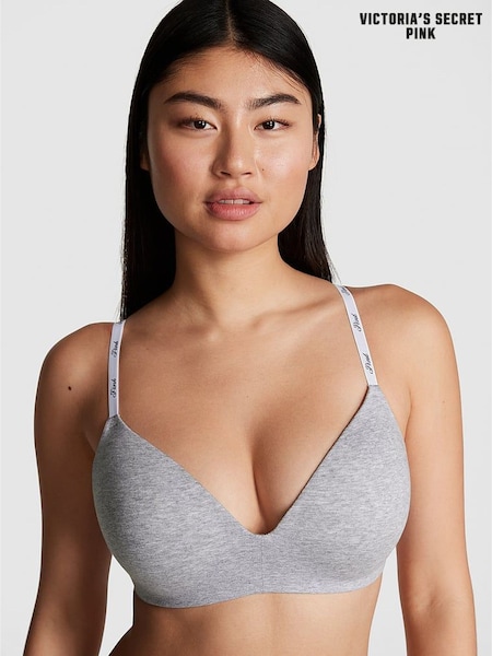 Victoria's Secret PINK Medium Heather Grey Non Wired Push Up Bra (W50136) | €38.50