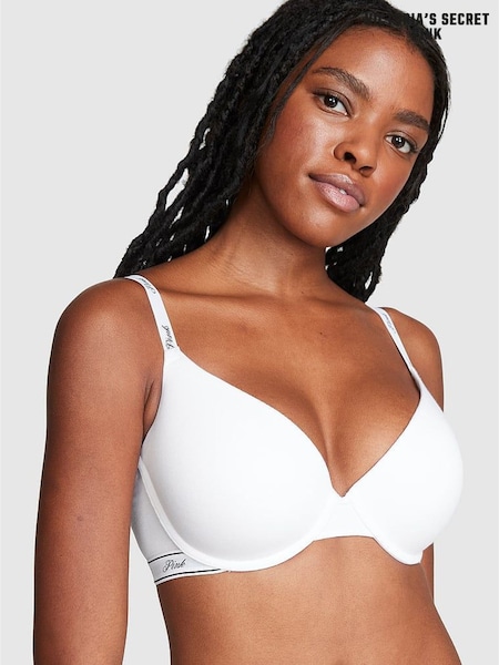 Optic White Cotton - Victoria's Secret Pink Cotton Logo Bra