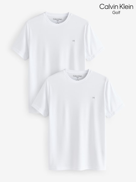 Chrome White - Calvin Klein Golf Tech T-Shirts 2 Pack (W50873) | 42 €