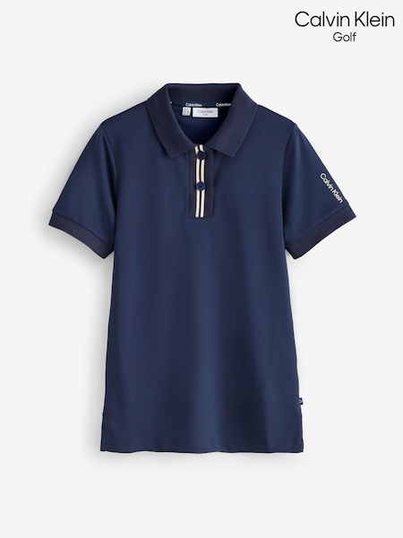 Azul - Calvin Klein Golf Layla Short Sleeve Polo Shirt (W50877) | R$ 495