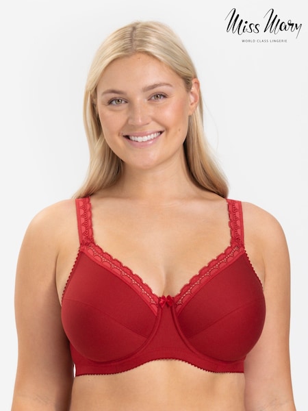 Miss Mary of Sweden Red Cotton Comfort Underwired Bra (W50928) | €60