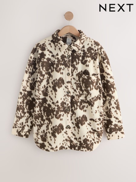 Cow Print Polar Fleece Shacket (W50998) | R$ 220