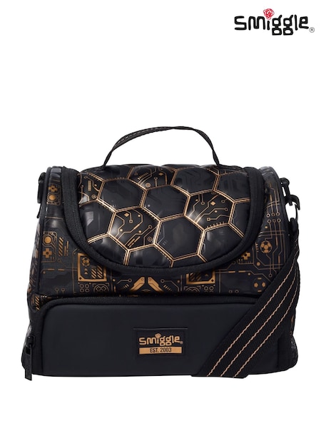 Smiggle Black Large Livewire Double Lunchbox With Strap (W51051) | ₪111