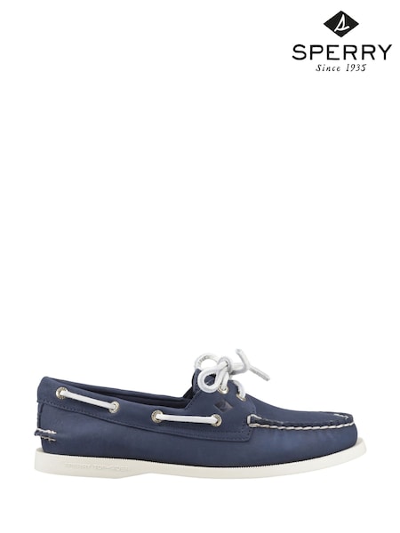Azul - Sperry Blue Authentic 2 Eye Boat Shoes (W51086) | R$ 985