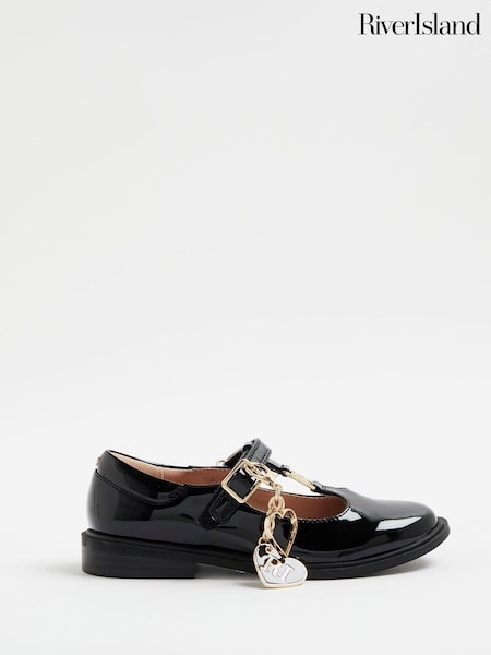 River Island Black Girls T Bar Ballet With Charm Shoes (W51124) | €35