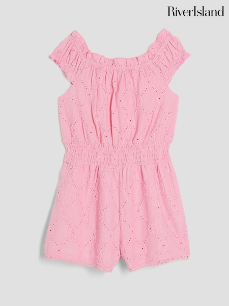 River Island Girls Shirred Textured Playsuit (W51125) | 1 382 грн