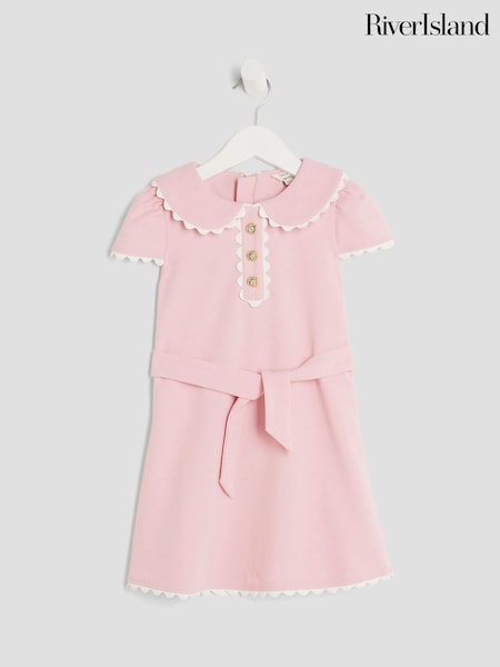 River Island Pink Girls Collared Scuba Dress (W51129) | €34