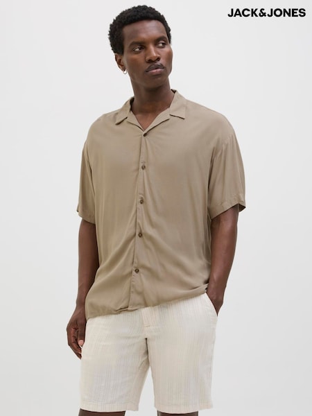 JACK & JONES Natural Short Sleeve Resort Shirt (W51380) | €36