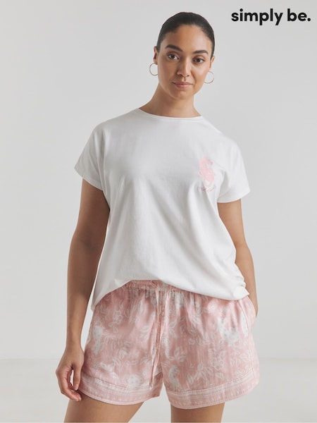 Simply Be Pink Cheesecloth Shortie Set (W51412) | €42