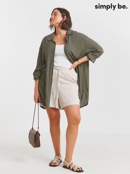 Green - Simply Be Oversized Crinkle Shirt (W51420) | 45 €