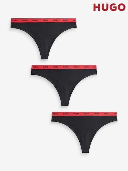 HUGO Logo Waistband Thongs 3 Pack (W51429) | 59 €