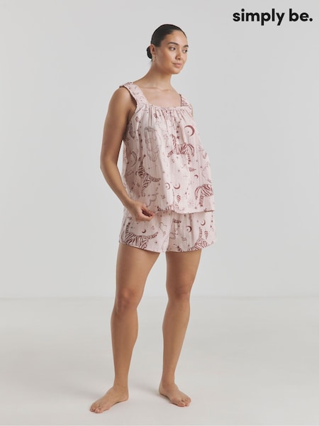 Simply Be Cream Cheesecloth Embroidered Shortie Set (W51440) | €42