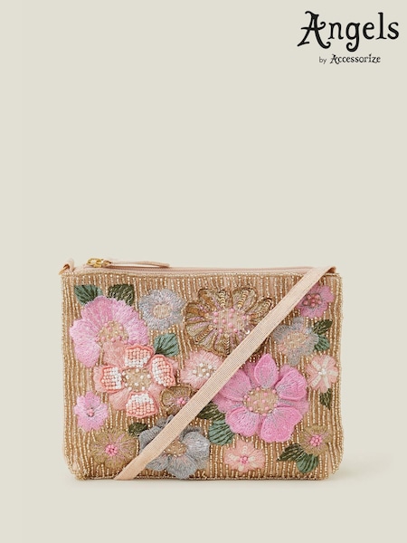 Angels By Accessorize Pink Girls Flower Beaded Bag (W51443) | ₪80