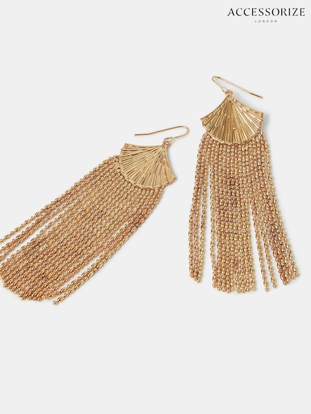 Accessorize Fan Fringe Drop Earrings (W51448) | ‏85‏₪