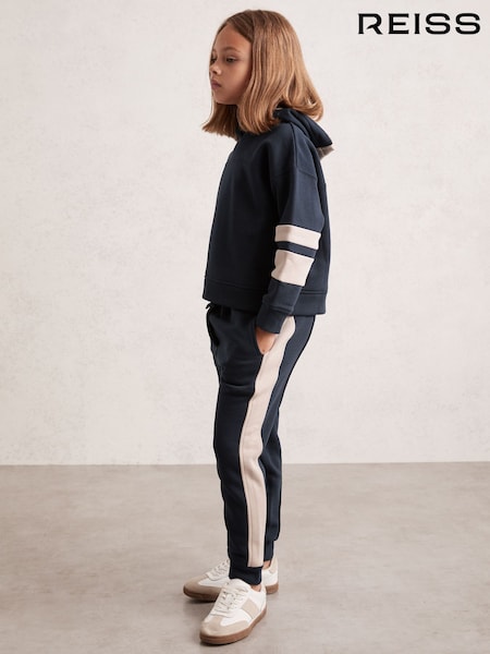 Reiss Navy Cara Cotton-Blend Joggers and Hoodie Set (W51485) | €99
