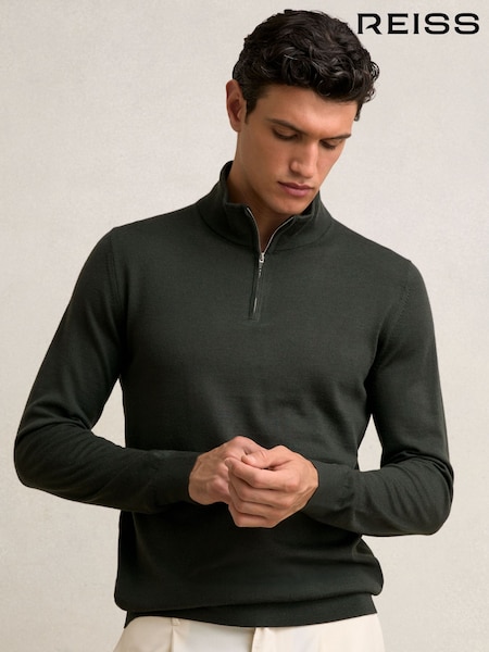 Reiss Blackhall Merino Wool Half-Zip Jumper (W51504) | 809 LEI