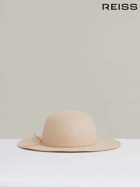 Reiss Neutral Lucy Felted Wool Sun Hat (W51531) | AED562