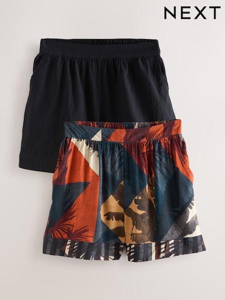 Black/Brown Summer Beach Shorts 2 Pack (W51532) | €45