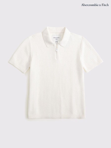 Blanc - Polos Abercrombie & Fitch en maille (W51566) | € 46
