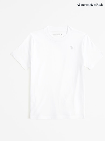Abercrombie & Fitch Essential Icon White Crew T-Shirt (W51578) | €18