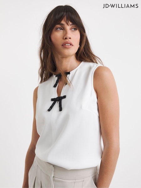 JD Williams Embellished Bow Detail Sleeveless Top (W51585) | 37 €