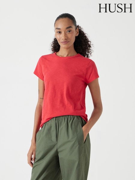 Hush Red Slim Fit 100% Cotton Crew T-Shirt (W51691) | €36