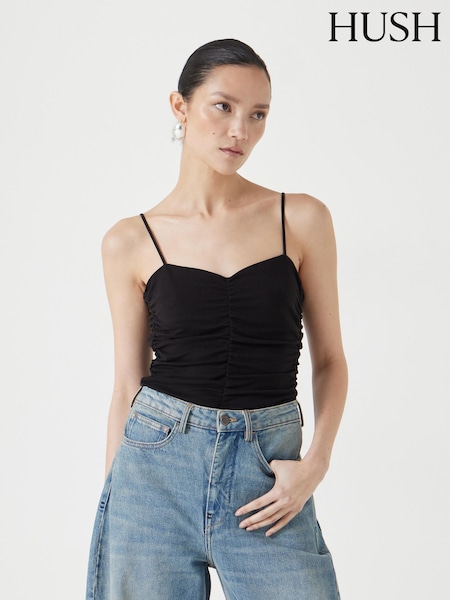 Hush Black Ruched Front Cami (W51698) | €58