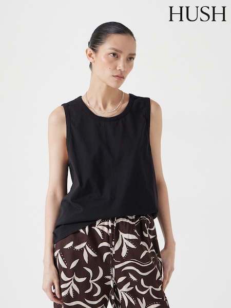 Hush Black Chrome Carla Relaxed 100% Cotton Tank (W51709) | €45